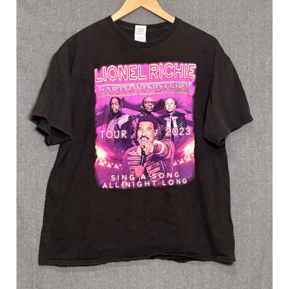 Lionel Richie Earth Wind & Fire 2023 Tour T-Shirt Black XL Sing A Song All Night